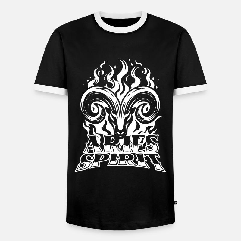 Widder Feuergeist - Männer Kontrast-T-Shirt - Schwarz/Weiß