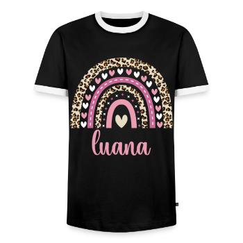 Luana Regenbogen Name Geburtstag Luana - Männer Kontrast-T-Shirt - Schwarz/Weiß - Vorne - AI Model Female 172 light (172cm) & AI Model Male 178 light (178cm)