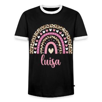 Luisa Regenbogen Name Geburtstag Luisa - Männer Kontrast-T-Shirt - Schwarz/Weiß - Vorne - AI Model Female 172 light (172cm) & AI Model Male 178 light (178cm)