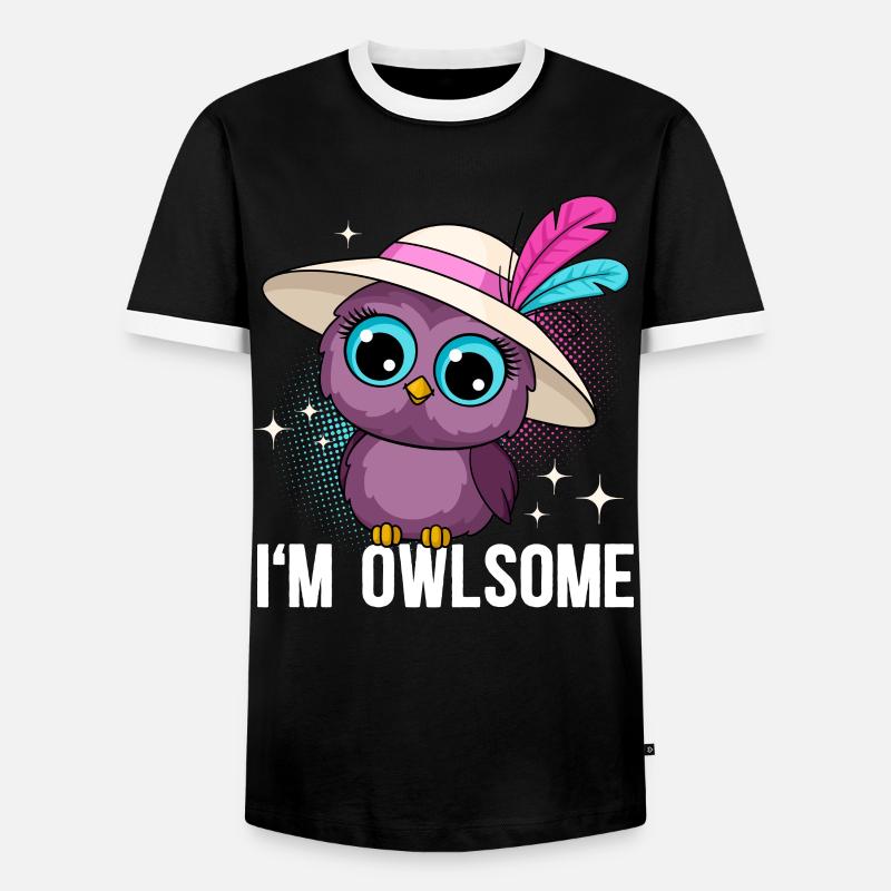 I'M Owlsome Eule Eulen - Männer Kontrast-T-Shirt - Schwarz/Weiß