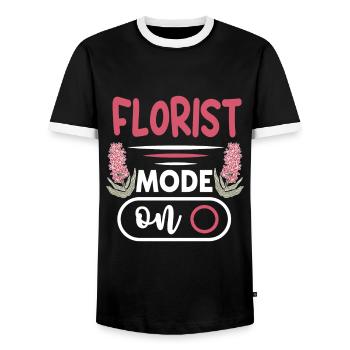 Designer floral Fleuriste Fleuriste Fleuriste - T-shirt contrasté Homme - noir/blanc - Devant - AI Model Female 172 light (172cm) & AI Model Male 178 light (178cm)