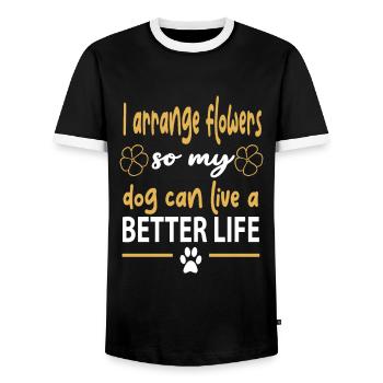 Designer floral Fleuriste Fleuriste Fleuriste - T-shirt contrasté Homme - noir/blanc - Devant - AI Model Female 172 light (172cm) & AI Model Male 178 light (178cm)