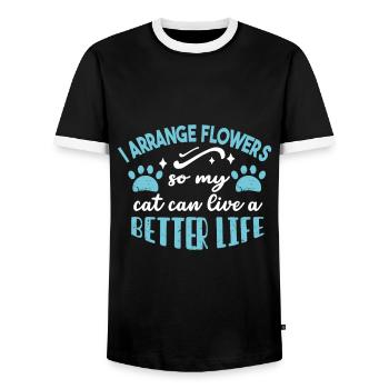 Floral Designer Floristry Florist Florist - Men's Ringer Shirt - black/white - Front - AI Model Female 172 light (172cm) & AI Model Male 178 light (178cm)