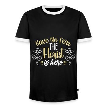 Designer floral Fleuriste Fleuriste Fleuriste - T-shirt contrasté Homme - noir/blanc - Devant - AI Model Female 172 light (172cm) & AI Model Male 178 light (178cm)