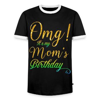 OMG It's My Mom's Birthday Mom Women Mother's Day - Männer Kontrast-T-Shirt - Schwarz/Weiß - Vorne - AI Model Female 172 light (172cm) & AI Model Male 178 light (178cm)