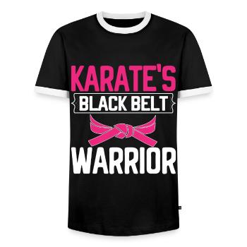 Karate Girl Martial Arts Women Karate Kick - Männer Kontrast-T-Shirt - Schwarz/Weiß - Vorne - AI Model Female 172 light (172cm) & AI Model Male 178 light (178cm)