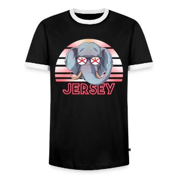 Jersey - Männer Kontrast-T-Shirt - Schwarz/Weiß - Vorne - AI Model Female 172 light (172cm) & AI Model Male 178 light (178cm)