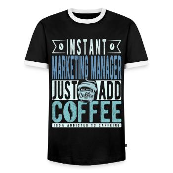 Instant Marketing Manager Fügen Sie einfach Kaffee hinzu - Männer Kontrast-T-Shirt - Schwarz/Weiß - Vorne - AI Model Female 172 light (172cm) & AI Model Male 178 light (178cm)