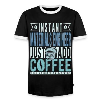 Ingénieur en matériaux instantanés Il suffit d’ajouter du café - T-shirt contrasté Homme - noir/blanc - Devant - AI Model Female 172 light (172cm) & AI Model Male 178 light (178cm)