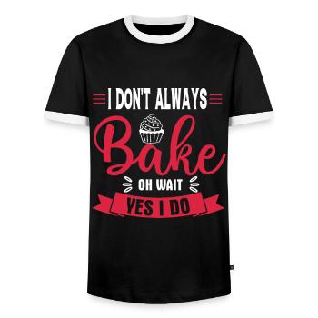Cuisson Jeu de mots Cuire Cuisinier Chef Boulanger - T-shirt contrasté Homme - noir/blanc - Devant - AI Model Female 172 light (172cm) & AI Model Male 178 light (178cm)