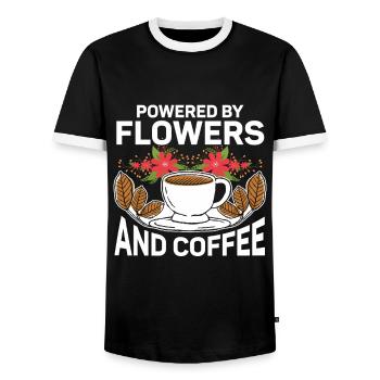 Designer floral Fleuriste Fleuriste Fleuriste - T-shirt contrasté Homme - noir/blanc - Devant - AI Model Female 172 light (172cm) & AI Model Male 178 light (178cm)