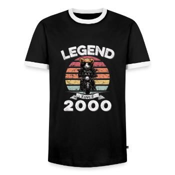 2000 anniversaire Légende depuis le coucher du soleil Teddy - T-shirt contrasté Homme - noir/blanc - Devant - AI Model Female 172 light (172cm) & AI Model Male 178 light (178cm)