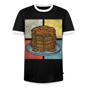 Pancake Lover Kids Retro Vintage - Männer Kontrast-T-Shirt - Schwarz/Weiß - Vorne - AI Model Female 172 light (172cm) & AI Model Male 178 light (178cm)