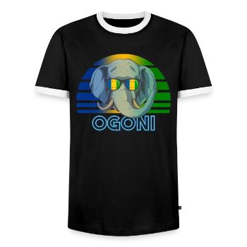 Ogoni - T-shirt contrasté Homme - noir/blanc - Devant - AI Model Female 172 light (172cm) & AI Model Male 178 light (178cm)