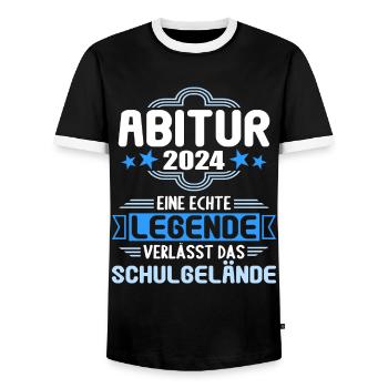 Abitur Junge Mädchen Abi Abitur 2024 - Männer Kontrast-T-Shirt - Schwarz/Weiß - Vorne - AI Model Female 172 light (172cm) & AI Model Male 178 light (178cm)