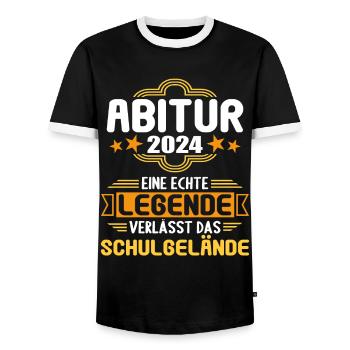 Abitur Junge Mädchen Abi Abitur 2024 - Männer Kontrast-T-Shirt - Schwarz/Weiß - Vorne - AI Model Female 172 light (172cm) & AI Model Male 178 light (178cm)