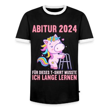 Abitur Junge Mädchen Abi Abitur 2024 - Männer Kontrast-T-Shirt - Schwarz/Weiß - Vorne - AI Model Female 172 light (172cm) & AI Model Male 178 light (178cm)