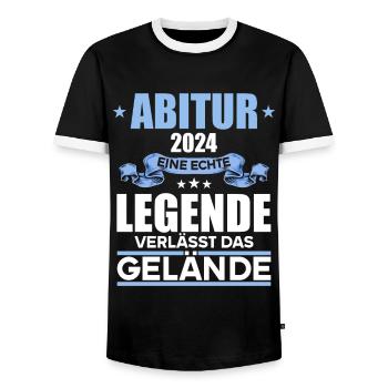 Abitur Junge Mädchen Abi Abitur 2024 - Männer Kontrast-T-Shirt - Schwarz/Weiß - Vorne - AI Model Female 172 light (172cm) & AI Model Male 178 light (178cm)