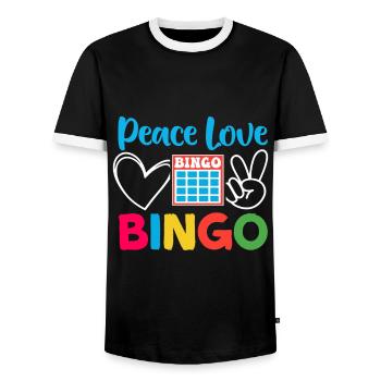 Joueur de bingo Gagnant de la loterie Bingo - T-shirt contrasté Homme - noir/blanc - Devant - AI Model Female 172 light (172cm) & AI Model Male 178 light (178cm)