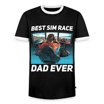 Simulateur Cockpit Esports Sim Racing - T-shirt contrasté Homme - noir/blanc - Devant - AI Model Female 172 light (172cm) & AI Model Male 178 light (178cm)