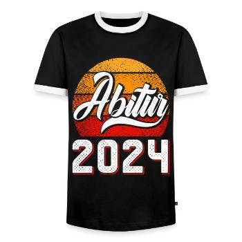 Abitur 2024 Abschluss Abiturient Abi Abiturienten - Männer Kontrast-T-Shirt - Schwarz/Weiß - Vorne - AI Model Female 172 light (172cm) & AI Model Male 178 light (178cm)