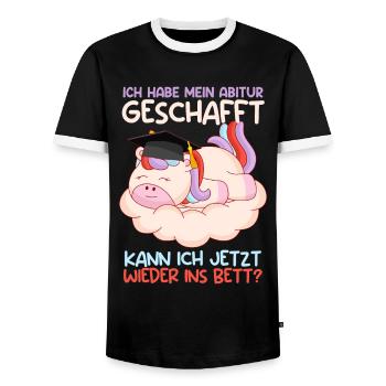 Abiturient Habe Mein Abitur Geschafft Abschluss - Männer Kontrast-T-Shirt - Schwarz/Weiß - Vorne - AI Model Female 172 light (172cm) & AI Model Male 178 light (178cm)