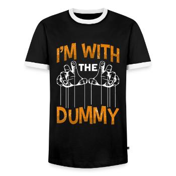 Marionettenspieler Puppenspieler - Männer Kontrast-T-Shirt - Schwarz/Weiß - Vorne - AI Model Female 172 light (172cm) & AI Model Male 178 light (178cm)
