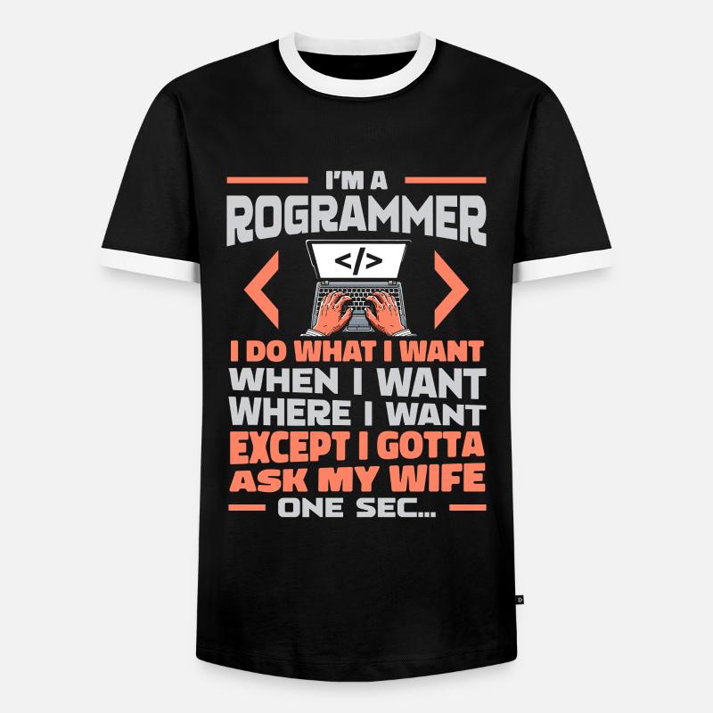 Developer, Coder, Programmer - Men's Ringer Shirt - black/white