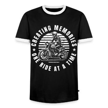 Motorrad Biker Motorbike Motorcycle Dad - Männer Kontrast-T-Shirt - Schwarz/Weiß - Vorne - AI Model Female 172 light (172cm) & AI Model Male 178 light (178cm)