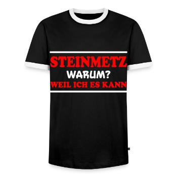 Steinmetz Spruch Beruf Lustiges Steinmetz Geschenk - Männer Kontrast-T-Shirt - Schwarz/Weiß - Vorne - AI Model Female 172 light (172cm) & AI Model Male 178 light (178cm)