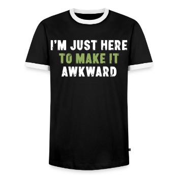 Je suis juste là pour en faire un sarcasme gênant - T-shirt contrasté Homme - noir/blanc - Devant - AI Model Female 172 light (172cm) & AI Model Male 178 light (178cm)