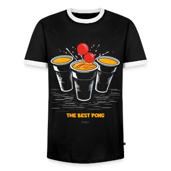 Das beste Pong ist Bier Pong - Männer Kontrast-T-Shirt - Schwarz/Weiß - Vorne - AI Model Female 172 light (172cm) & AI Model Male 178 light (178cm)