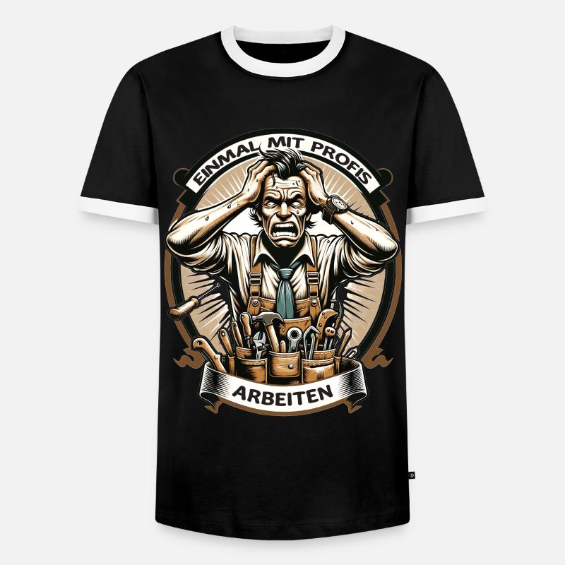 Handwerker Einmal Mit Profis Arbeiten - Männer Kontrast-T-Shirt - Schwarz/Weiß