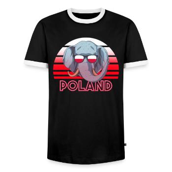 Poland - Men's Ringer Shirt - black/white - Front - AI Model Female 172 light (172cm) & AI Model Male 178 light (178cm)