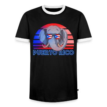 Puerto Rico - T-shirt contrasté Homme - noir/blanc - Devant - AI Model Female 172 light (172cm) & AI Model Male 178 light (178cm)