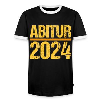 Abitur Junge Mädchen Abi Abitur 2024 - Männer Kontrast-T-Shirt - Schwarz/Weiß - Vorne - AI Model Female 172 light (172cm) & AI Model Male 178 light (178cm)