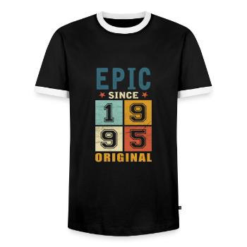 1995 Birthday Epic since - Men's Ringer Shirt - black/white - Front - AI Model Female 172 light (172cm) & AI Model Male 178 light (178cm)