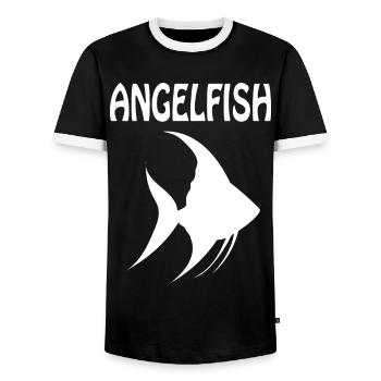 Angelfish - Men's Ringer Shirt - black/white - Front - AI Model Female 172 light (172cm) & AI Model Male 178 light (178cm)