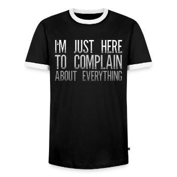 Je suis juste là pour me plaindre de tout sarcasme - T-shirt contrasté Homme - noir/blanc - Devant - AI Model Female 172 light (172cm) & AI Model Male 178 light (178cm)