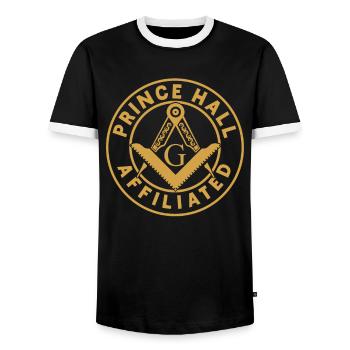 Angles et boussoles maçonniques FRANC-maçon Prince Hall - T-shirt contrasté Homme - noir/blanc - Devant - AI Model Female 172 light (172cm) & AI Model Male 178 light (178cm)