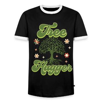Environmentalist, Nature Lover - Men's Ringer Shirt - black/white - Front - AI Model Female 172 light (172cm) & AI Model Male 178 light (178cm)