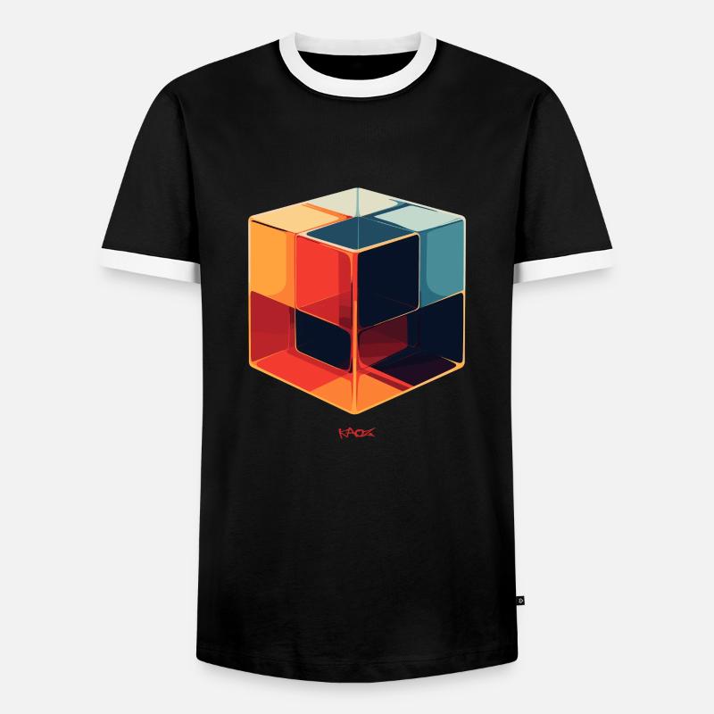 A glass cube - Men's Ringer Shirt - black/white
