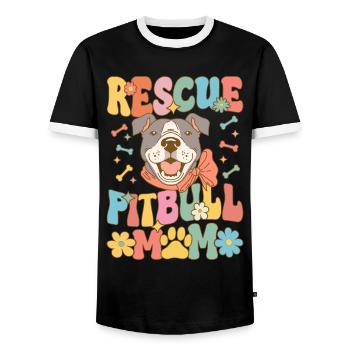 Groovy Dog Lover - Men's Ringer Shirt - black/white - Front - AI Model Female 172 light (172cm) & AI Model Male 178 light (178cm)