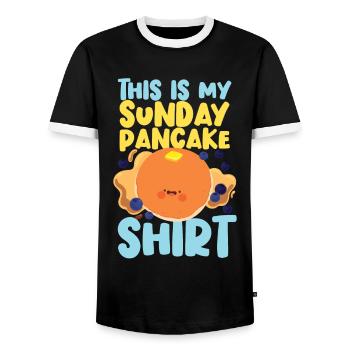 Pancake Lover Kids This Is My - Men's Ringer Shirt - black/white - Front - AI Model Female 172 light (172cm) & AI Model Male 178 light (178cm)
