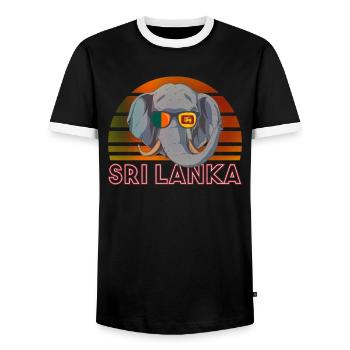 Sri Lanka - Männer Kontrast-T-Shirt - Schwarz/Weiß - Vorne - AI Model Female 172 light (172cm) & AI Model Male 178 light (178cm)