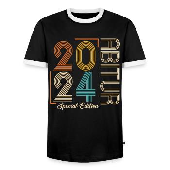 Abitur Junge Mädchen Abi Abitur 2024 - Männer Kontrast-T-Shirt - Schwarz/Weiß - Vorne - AI Model Female 172 light (172cm) & AI Model Male 178 light (178cm)