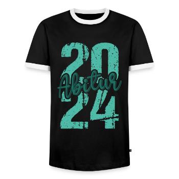 Abitur Junge Mädchen Abi Abitur 2024 - Männer Kontrast-T-Shirt - Schwarz/Weiß - Vorne - AI Model Female 172 light (172cm) & AI Model Male 178 light (178cm)