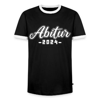 Abitur Junge Mädchen Abi Abitur 2024 - Männer Kontrast-T-Shirt - Schwarz/Weiß - Vorne - AI Model Female 172 light (172cm) & AI Model Male 178 light (178cm)