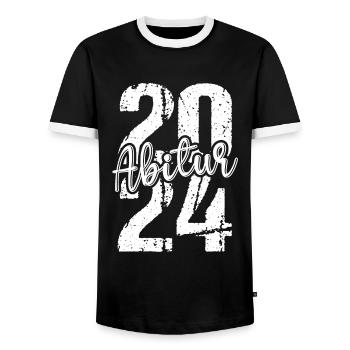 Abitur Jeunes Filles Abi Abitur 2024 - T-shirt contrasté Homme - noir/blanc - Devant - AI Model Female 172 light (172cm) & AI Model Male 178 light (178cm)