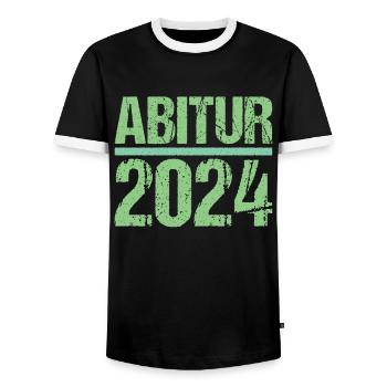 Abitur Junge Mädchen Abi Abitur 2024 - Männer Kontrast-T-Shirt - Schwarz/Weiß - Vorne - AI Model Female 172 light (172cm) & AI Model Male 178 light (178cm)